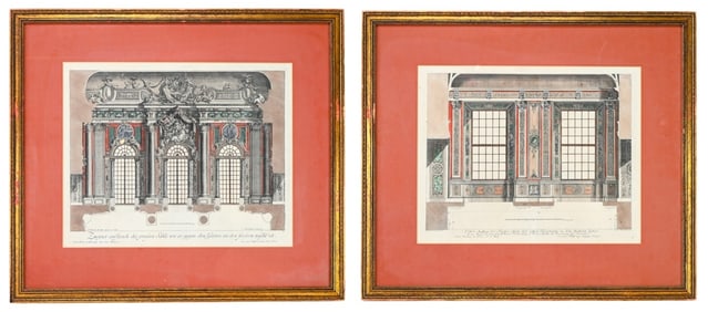 Pair Antique Paul Decker Architectural Engravings