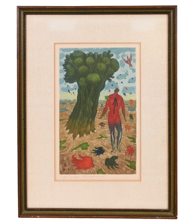 Arik Brauer Signed Etching Autumn Breeze 1972 (1 of 10)