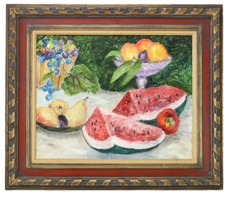 William Silvian Signed Oil Painting Still Life