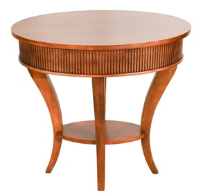 Lane Furniture Carved Fluted Edge Oval Side Table