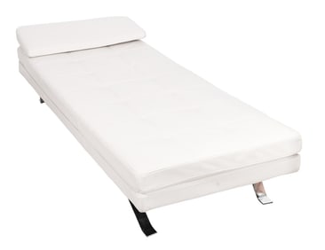 Mid Century White Leather Lounge with Cushion