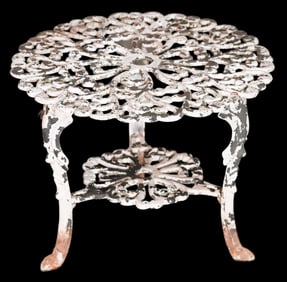 Antique Cast Aluminum Outdoor Center Table