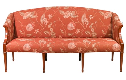 Federal Style Hand Carved Custom Upholstered Sofa