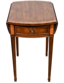 Baker Mahogany Inlaid Satinwood Drop Leaf Table