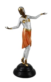 Art Deco Style Bronze Dancing Lady Sculpture
