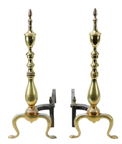 Pair Brass Andirons