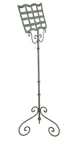 Vintage Hand Painted Green Iron Music Stand