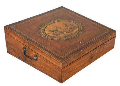 Antique Victorian Satinwood Marquetry Lap Desk