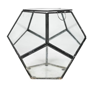 9" Pentagon Geometric Leaded Glass Terrarium