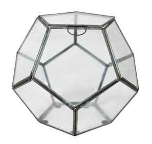 9" Pentagon Geometric Leaded Glass Terrarium