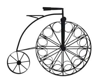 Vintage Wrought Iron 27 Inch Tricycle Wine Rack