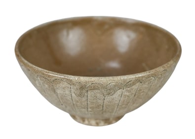 Japanese Pottery Matcha Bowl w Mottled Drip Glaze