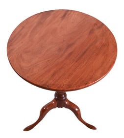 Queen Anne Style Carved Round Dish Top Tea Table