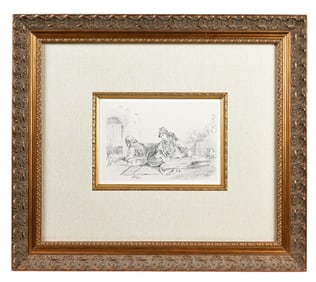 Eugene Delacroix Lithograph Maures De Tanger w COA