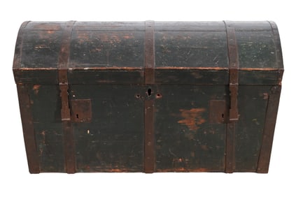 Antique Green Ships Chest
