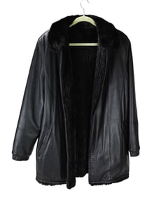 Brisa Collection Woman's Leather Mink Lined Jacket