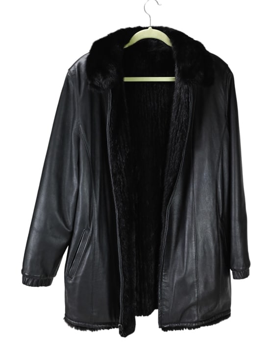 Brisa Collection Woman's Leather Mink Lined Jacket (1 of 12)