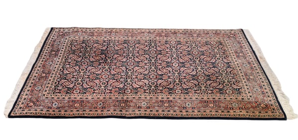 Oriental Hand Knotted Wool Black & Red Carpet