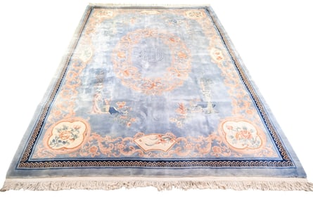 Chinese Thick Wool and Silk Hand Knotted Carpet