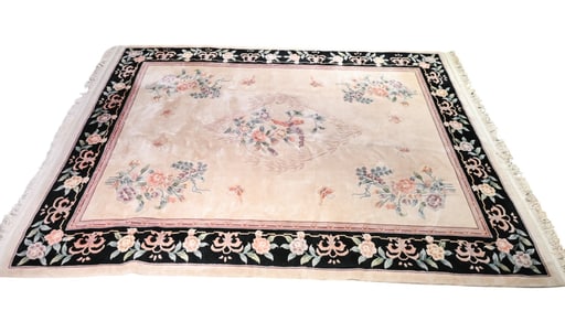 Oriental Thick Wool and  Silk Parrot Design Carpet