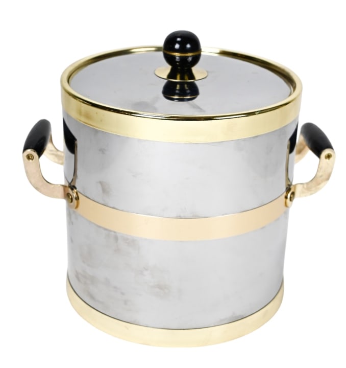 Vintage Kraftware NYC Chrome & Brass Ice Bucket (1 of 9)