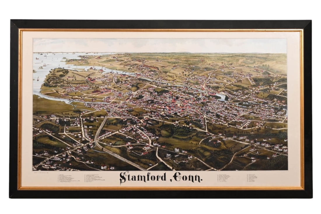 Print of Stamford CT From a L. R. Burleigh Drawing (1 of 11)