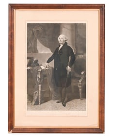 19th C Gilbert Stuart Engraving George Washington