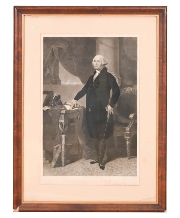 19th C Gilbert Stuart Engraving George Washington (1 of 15)