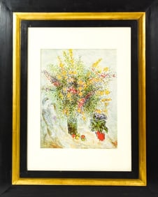 Marc Chagall Serigraph Fleurs Dans La Lumiere