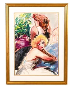 Nitza Flantz Signed Pastel & Watercolor Painting