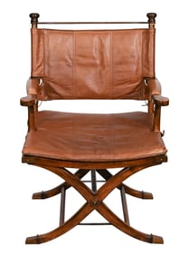 Thomasville Leather Folding Campaign Chair