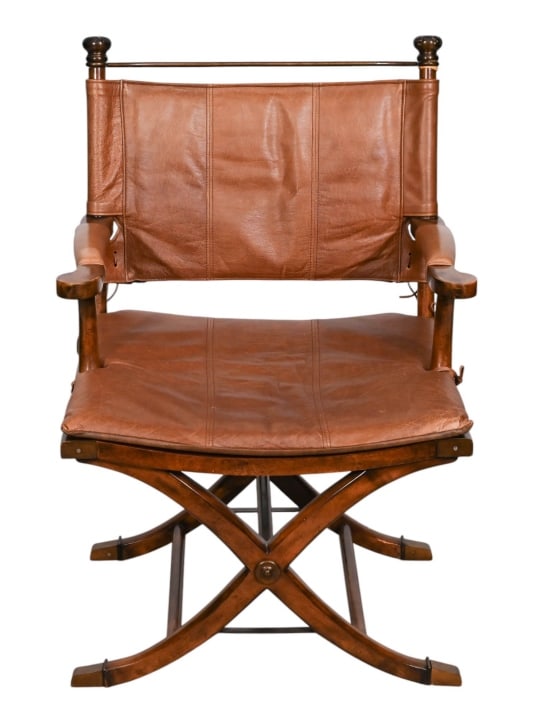 Thomasville Leather Folding Campaign Chair (1 of 13)