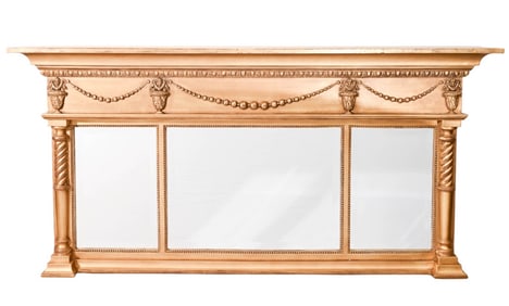 Hollywood Regency Style Carved Gilt Mantel Mirror