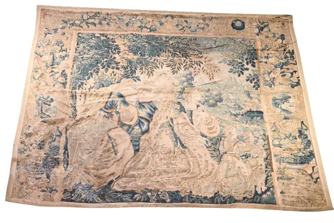 Antique Flemish Court Scene Tapestry (1 of 16)