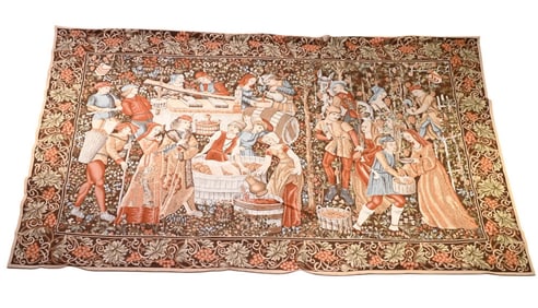 Medieval Ancient Art Weaving Flemish Tapestry