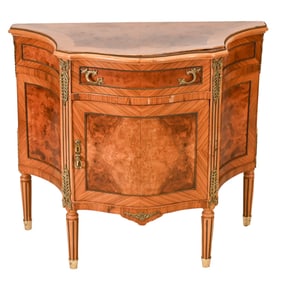 Louis XV Style Carved Parquetry Inlay Commode