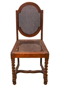 Antique Louis XVI Hand Carved Cane Side Chair