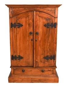 Farmhouse Pine Cabinet Wrought Iron Hardware