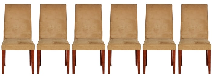 Contemporary Style Suede Upholstered Dining Chairs