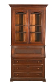 Antique Carved Drop Front Secretary Desk