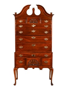 Queen Anne Carved Bonnet Top Highboy