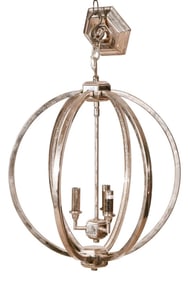 Chrome Tone Globe Chandelier with Pave Crystal