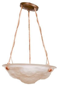 French Art Deco Frosted Glass Chandelier