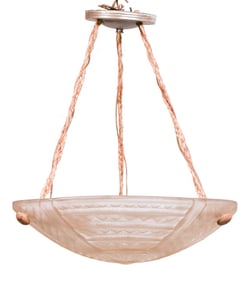 French Art Deco Jean Noverdy Frosted Chandelier