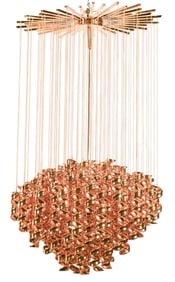 MC Zero Quattro Italian Brass Coil Chandelier