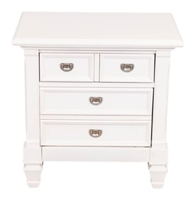 Custom Made Modern White Painted Nightstand