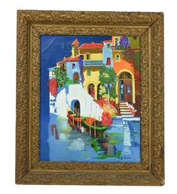 B. Lautoro Acrylic Painting of Venice Canal