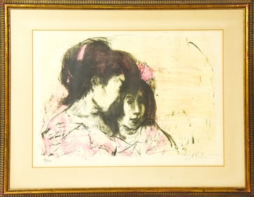 Alexander Dobkin Signed Lithograph Mother Child