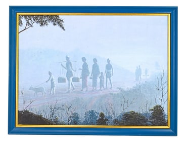 Krishna Gopal Ranjit Signed Oil Painting of Nepal
