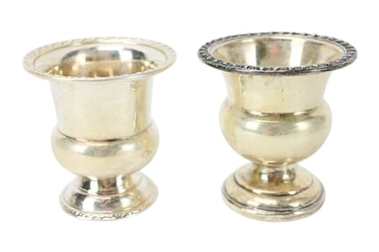 2 Antique Sterling Silver Table Urns